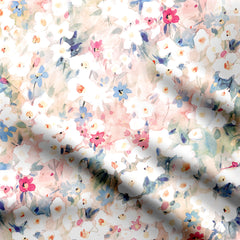 watercolor mini flowers Print Fabric