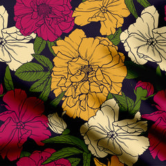 bigger vector flower Print Fabric