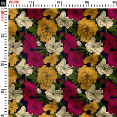 bigger vector flower Print Fabric