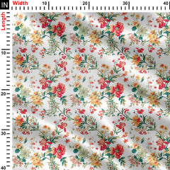 big flowers allover with white ground Print Fabric