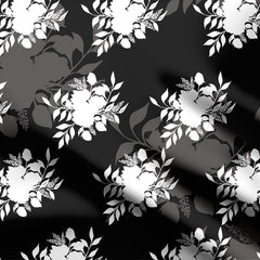 Black and white floral Print Fabric