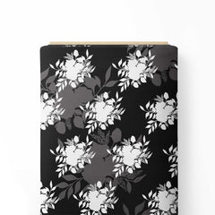 Black and white floral Print Fabric