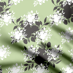 Pista green floral fantasy Print Fabric