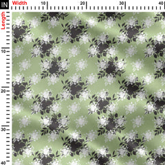 Pista green floral fantasy Cotton Poplin Print Fabric