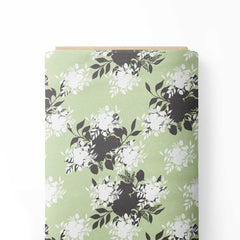 Pista green floral fantasy Print Fabric