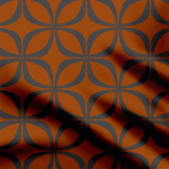 Orange Brown and Chocolate Swirls Print Fabric