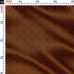 Orange Brown and Chocolate Swirls Print Fabric