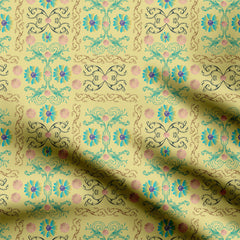 Lemon Symmetry Print Fabric