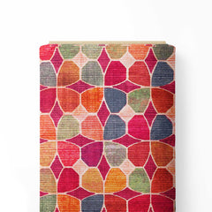 shapes with rugs texture Print Fabric