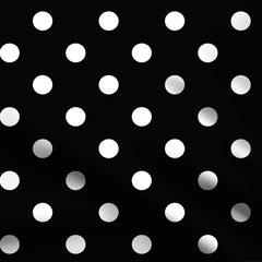 Diagonal White on Black Polka Dots Print Fabric