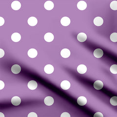 White on Lilac polka dots Print Fabric