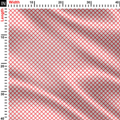 Red White Watercolor Checks Print Fabric