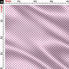 Pink White Watercolor Checks Print Fabric