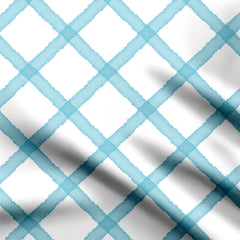 Baby Blue Checks Print Fabric