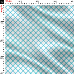 Baby Blue Checks Print Fabric