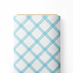 Baby Blue Checks Print Fabric