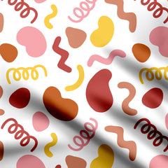 Warm squiggles Print Fabric