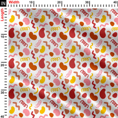 Warm squiggles Print Fabric