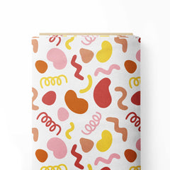 Warm squiggles Print Fabric