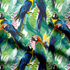 Macao parrot pattern Cotton Poplin Print Fabric