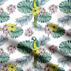 parrot tropical pattern Print Fabric