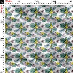 parrot tropical pattern Print Fabric