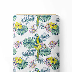 parrot tropical pattern Print Fabric