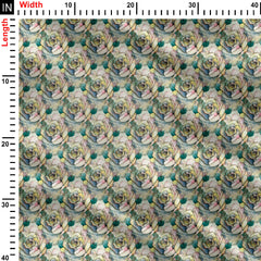 greenest big size rose Print Fabric