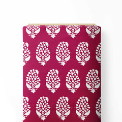 Pinky Blush Leaves Print Fabric