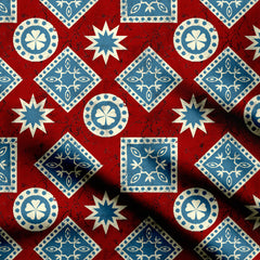 Ajrakha Crack Shape Print Fabric