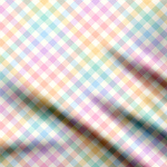 Dazzling Chic Rainbow Stripes Plaid Print Fabric