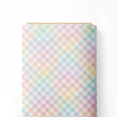 Dazzling Chic Rainbow Stripes Plaid Print Fabric