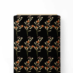 Black Floral Print Fabric