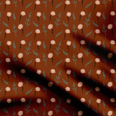 Lite Chocolate Floral Print Fabric