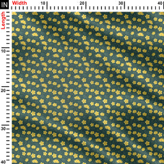 Yellow Floral 3 Print Fabric