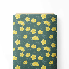 Yellow Floral 3 Print Fabric