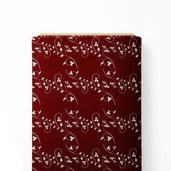 Marron Leafy Floral Print Fabric