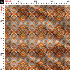 Linear Dots Orange Print Fabric