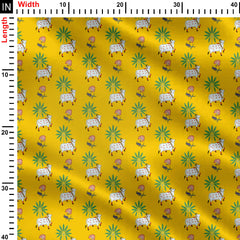 Serene Cowscape Print Fabric