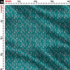 Silver brocade on sea green Print Fabric