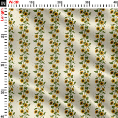 Sunflower Stripes Version 3 Print Fabric