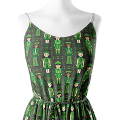 Green Nutcracker Girls Print Fabric