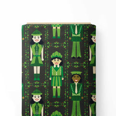 Green Nutcracker Girls Print Fabric