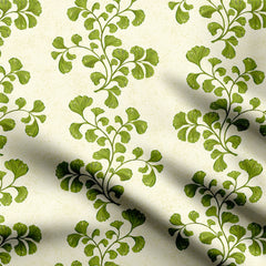 Maidenhair Fern Botanical Stripes Green Print Fabric