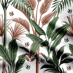 Tropical Forest Trees Print Fabric