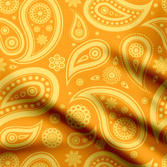 Yellow Paisley bandana Print Fabric