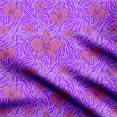 Lavender Floral Animal Print Fabric