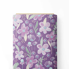 Purple Blooms Print Fabric