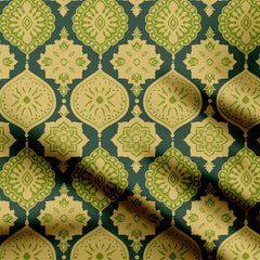 Ajrakh Ggreen Indian Print Fabric