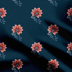 Grunge Dots Flower Print Fabric